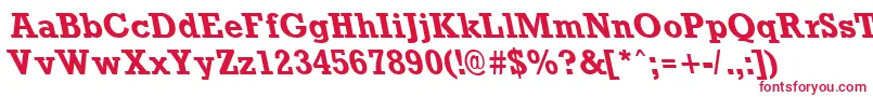 RockneyleftyBold Font – Red Fonts on White Background