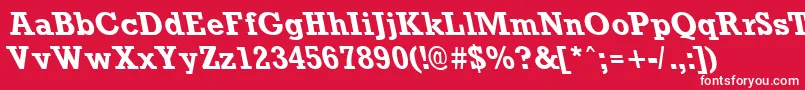 RockneyleftyBold-fontti – valkoiset fontit punaisella taustalla
