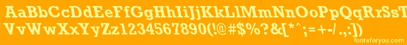 RockneyleftyBold Font – Yellow Fonts on Orange Background