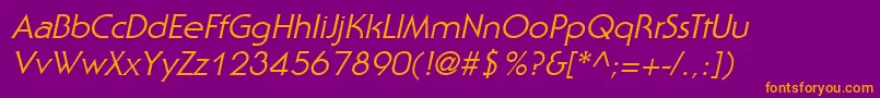 StaidGothicItalic Font – Orange Fonts on Purple Background