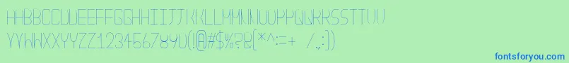 フォントNouveaufontdueUltralight – 青い文字は緑の背景です。
