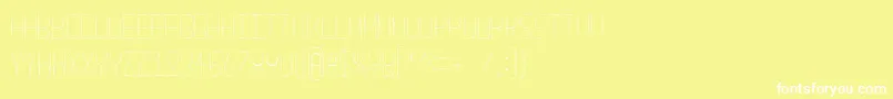 Fonte NouveaufontdueUltralight – fontes brancas em um fundo amarelo
