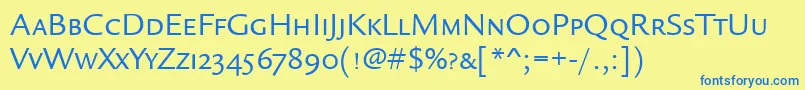 LegacySansScItcTtBook Font – Blue Fonts on Yellow Background