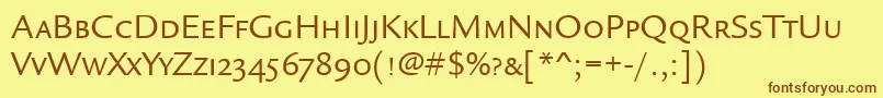 LegacySansScItcTtBook Font – Brown Fonts on Yellow Background