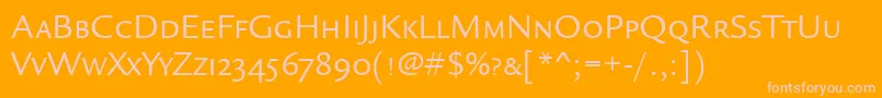 LegacySansScItcTtBook Font – Pink Fonts on Orange Background