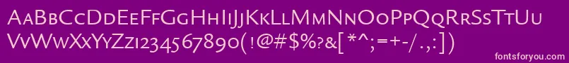 LegacySansScItcTtBook Font – Pink Fonts on Purple Background