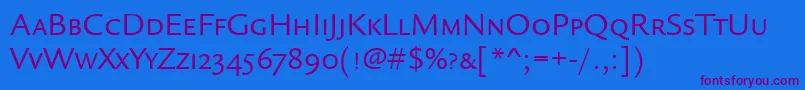 LegacySansScItcTtBook Font – Purple Fonts on Blue Background