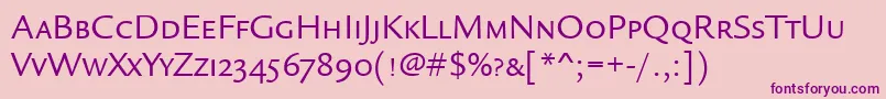 LegacySansScItcTtBook Font – Purple Fonts on Pink Background