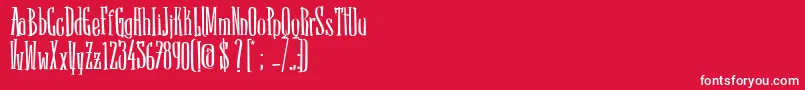 フォントSanchoRegular – 赤い背景に白い文字