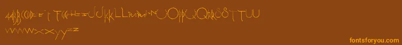 MartianChronicles-Schriftart – Orangefarbene Schriften auf braunem Hintergrund