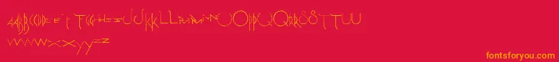 フォントMartianChronicles – 赤い背景にオレンジの文字