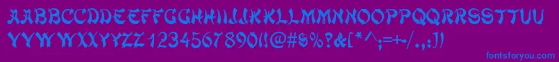 TaipancapssskRegular Font – Blue Fonts on Purple Background