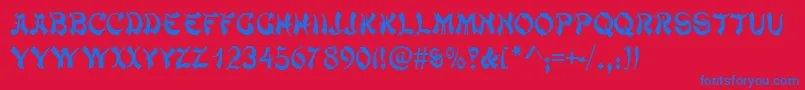 TaipancapssskRegular Font – Blue Fonts on Red Background