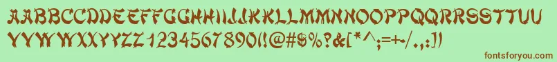 TaipancapssskRegular Font – Brown Fonts on Green Background