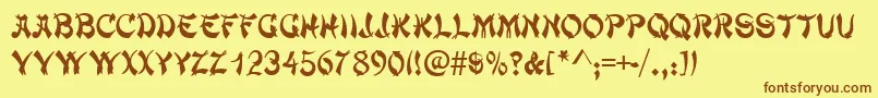 TaipancapssskRegular Font – Brown Fonts on Yellow Background