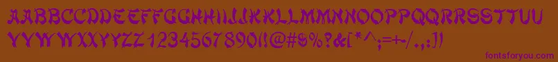 TaipancapssskRegular Font – Purple Fonts on Brown Background