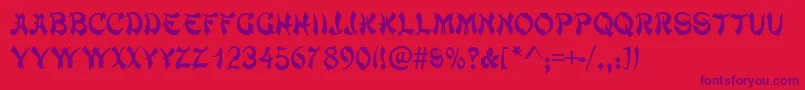 TaipancapssskRegular Font – Purple Fonts on Red Background