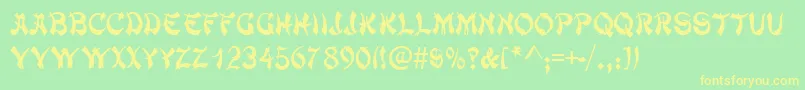 TaipancapssskRegular Font – Yellow Fonts on Green Background