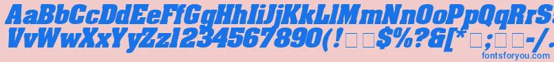 EricaboldexpdItalic Font – Blue Fonts on Pink Background