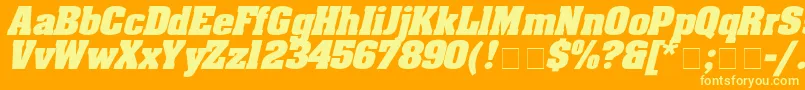 EricaboldexpdItalic Font – Yellow Fonts on Orange Background