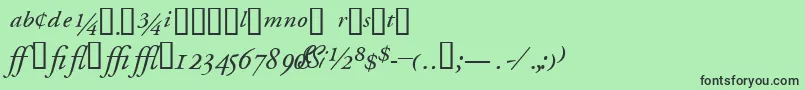 フォントGaramondprosskItalic – 緑の背景に黒い文字