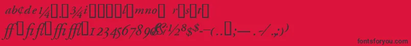 フォントGaramondprosskItalic – 赤い背景に黒い文字