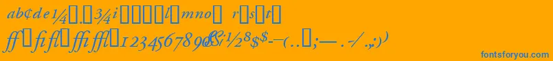 GaramondprosskItalic Font – Blue Fonts on Orange Background