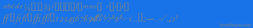 フォントGaramondprosskItalic – 青い背景に灰色の文字