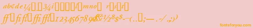 フォントGaramondprosskItalic – オレンジの文字がピンクの背景にあります。