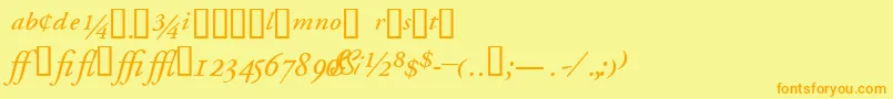 GaramondprosskItalic Font – Orange Fonts on Yellow Background
