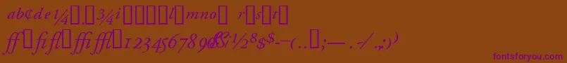 GaramondprosskItalic Font – Purple Fonts on Brown Background