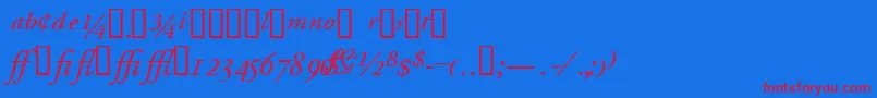 フォントGaramondprosskItalic – 赤い文字の青い背景