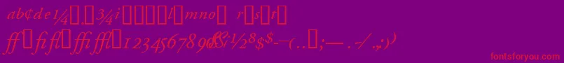 GaramondprosskItalic Font – Red Fonts on Purple Background