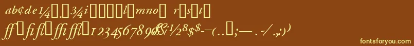 GaramondprosskItalic Font – Yellow Fonts on Brown Background