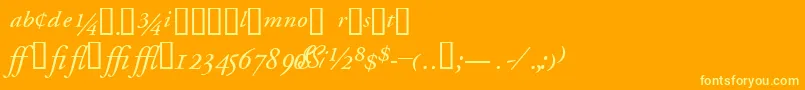 Шрифт GaramondprosskItalic – жёлтые шрифты на оранжевом фоне