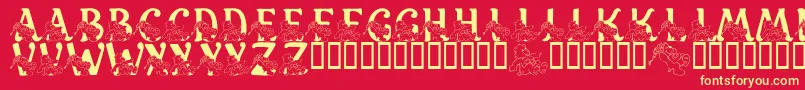 LmsCharismaticCareBears Font – Yellow Fonts on Red Background