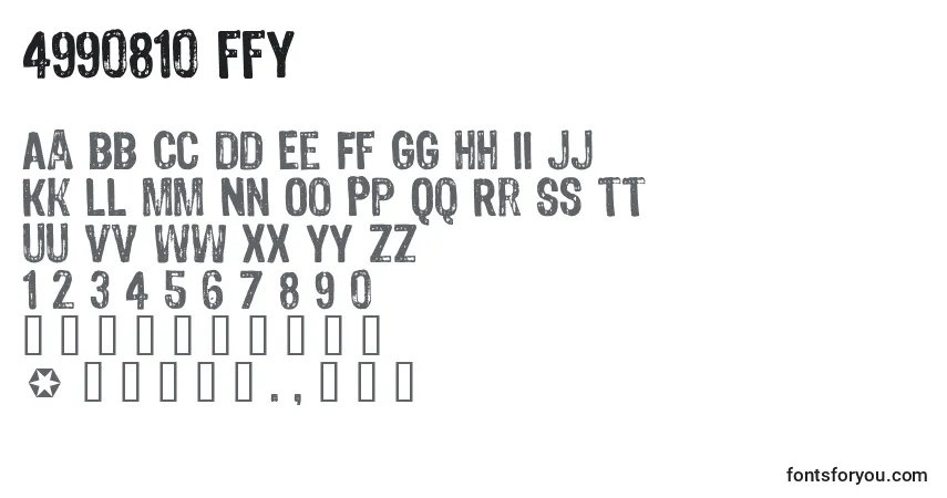 A fonte 4990810 ffy – alfabeto, números, caracteres especiais