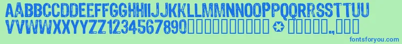 4990810 ffy Font – Blue Fonts on Green Background
