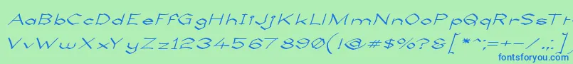 LlynfyrchFwyrrdynn Font – Blue Fonts on Green Background