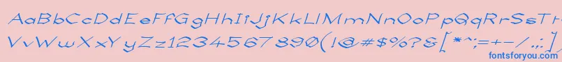 LlynfyrchFwyrrdynn Font – Blue Fonts on Pink Background