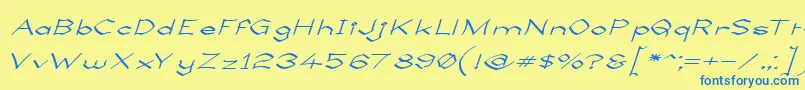 LlynfyrchFwyrrdynn Font – Blue Fonts on Yellow Background
