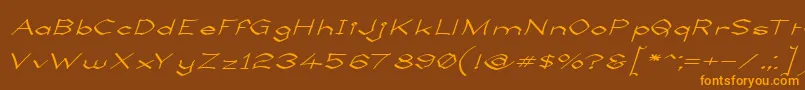 LlynfyrchFwyrrdynn Font – Orange Fonts on Brown Background