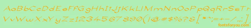 LlynfyrchFwyrrdynn Font – Orange Fonts on Green Background