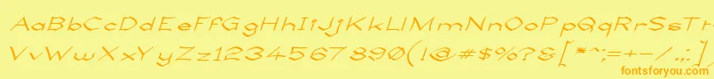 LlynfyrchFwyrrdynn Font – Orange Fonts on Yellow Background