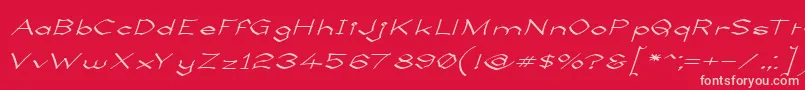 LlynfyrchFwyrrdynn-Schriftart – Rosa Schriften auf rotem Hintergrund