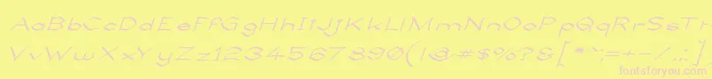 LlynfyrchFwyrrdynn Font – Pink Fonts on Yellow Background