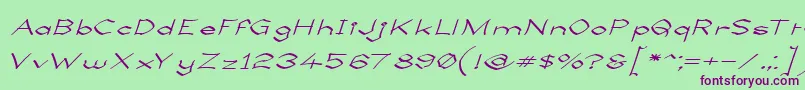 LlynfyrchFwyrrdynn Font – Purple Fonts on Green Background