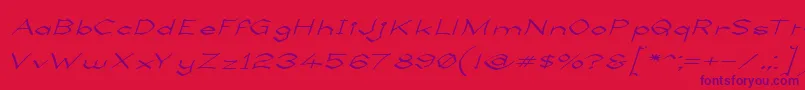 LlynfyrchFwyrrdynn Font – Purple Fonts on Red Background
