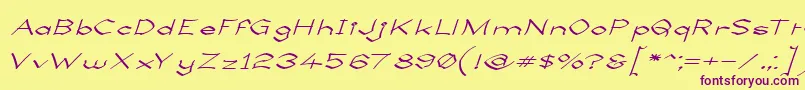 LlynfyrchFwyrrdynn Font – Purple Fonts on Yellow Background
