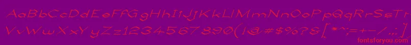 LlynfyrchFwyrrdynn Font – Red Fonts on Purple Background